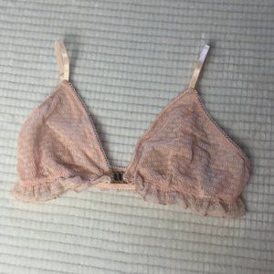 Forever 21 Pinky Peach Lace Bralette SZ L